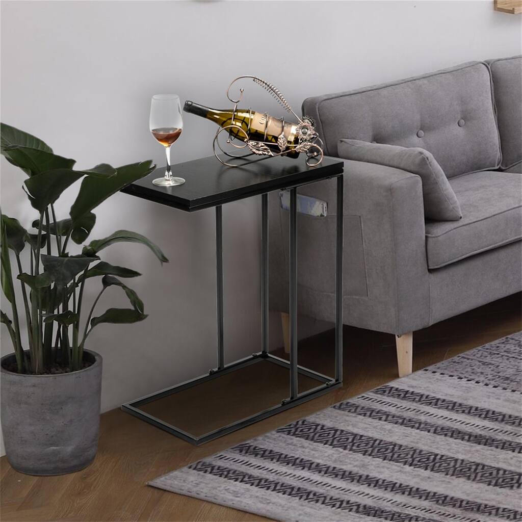 Black Side Table Tray Stand Rack - Overstock - 36276050