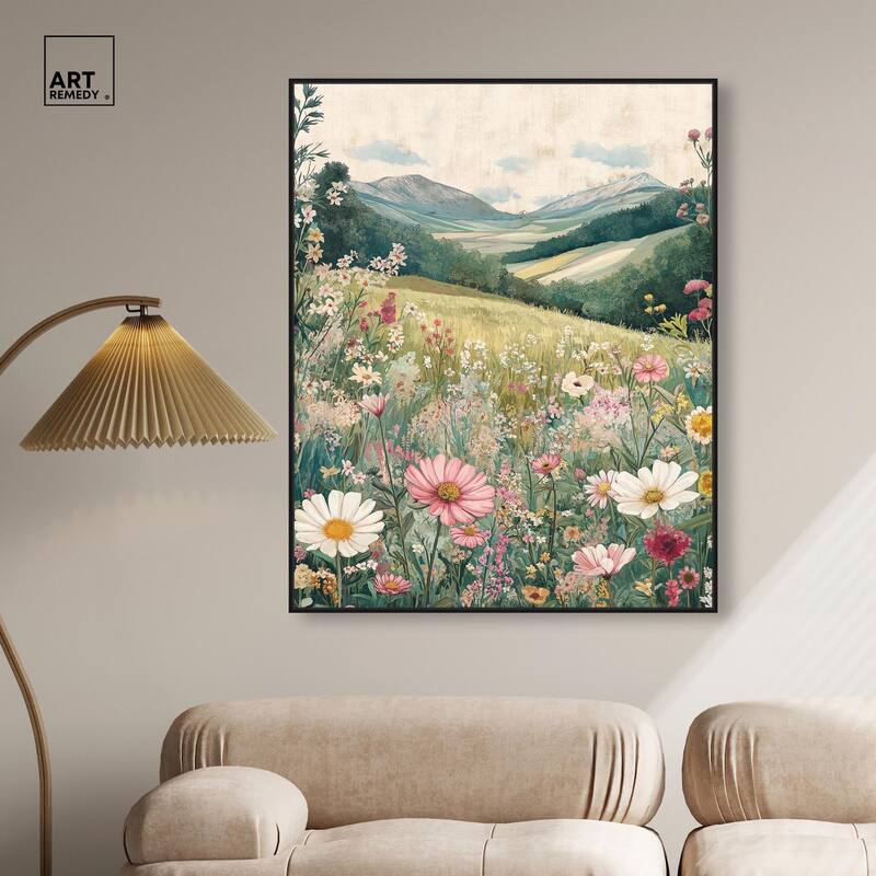 Floral Valley Vista Canvas by Art Remedy