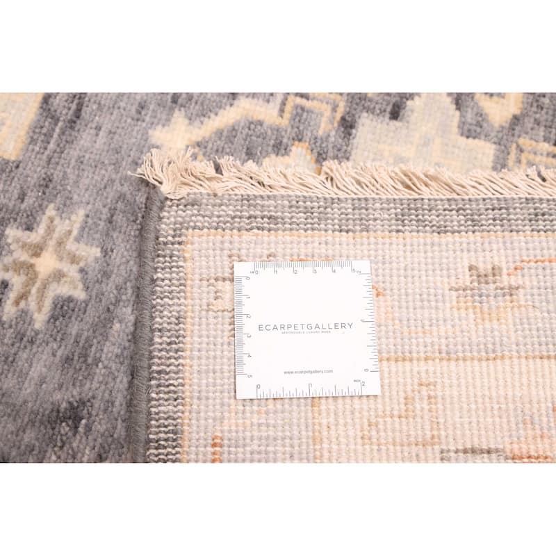 ECARPETGALLERY Hand-knotted Jules Sultane Dark Grey Wool Rug - 8'0 x 9'11