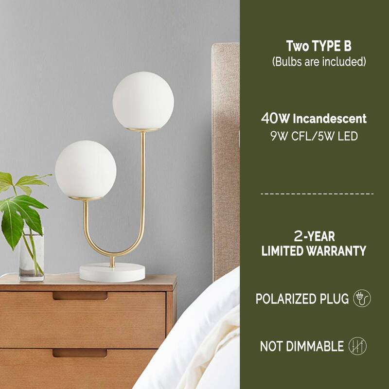 510 Design Zusa Metal 2-Light Globe Table Lamp