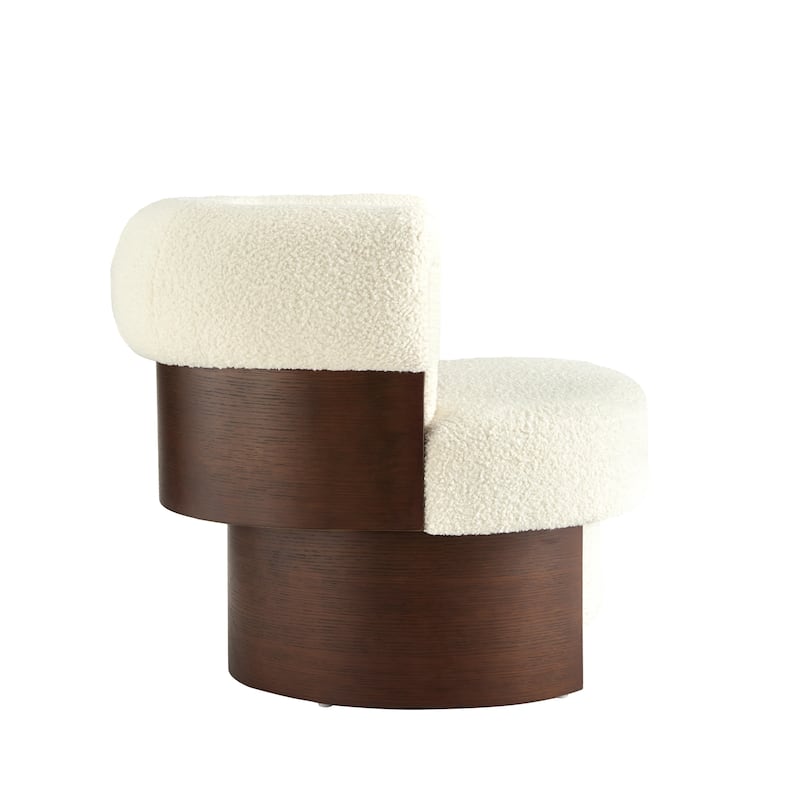 Scott Living Scrolla Beige Swivel Barrel Chair