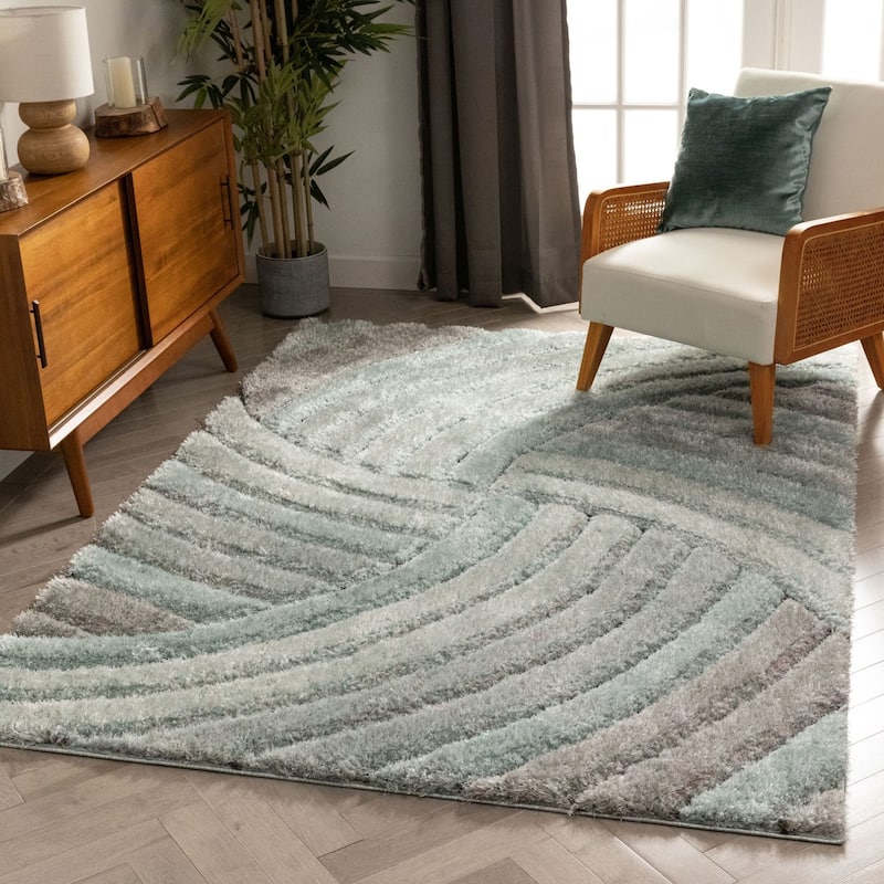 Well Woven San Francisco Ucci Geometric Shag Area Rug