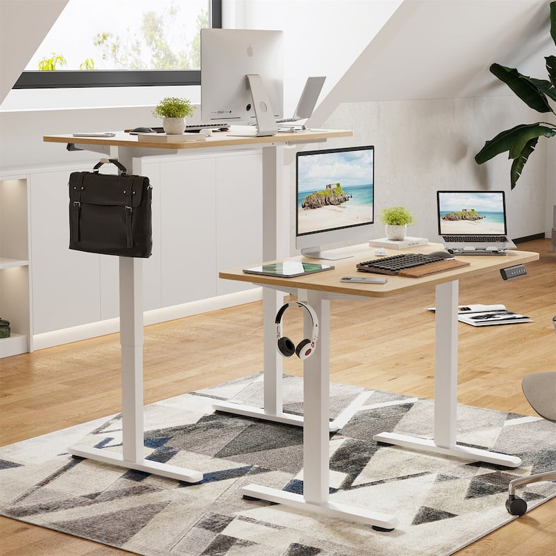 Electric Standing Adjustable Height Sit Stand Home Office Desk w/ Splice Board