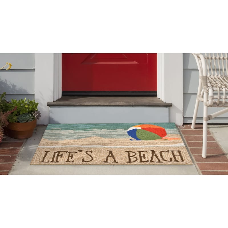 Liora Manne Frontporch Life's A Beach Indoor/Outdoor Rug - 2'6" x 4'