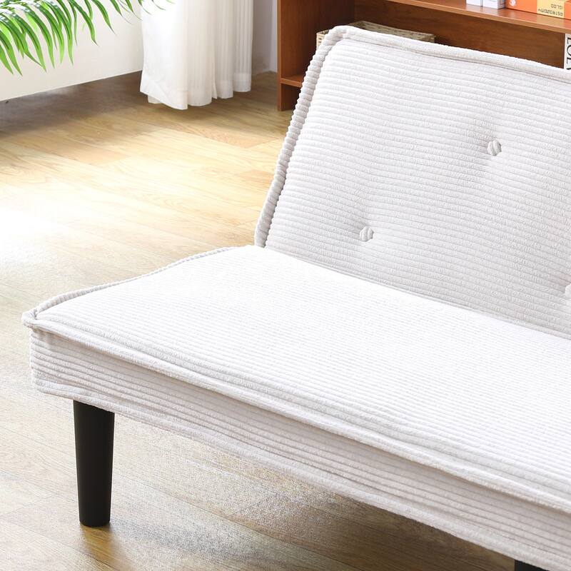 This 66-inch corduroy sofa bed can flexibly adapt to the living room ， bedroom, switch between the two comfortable forms.