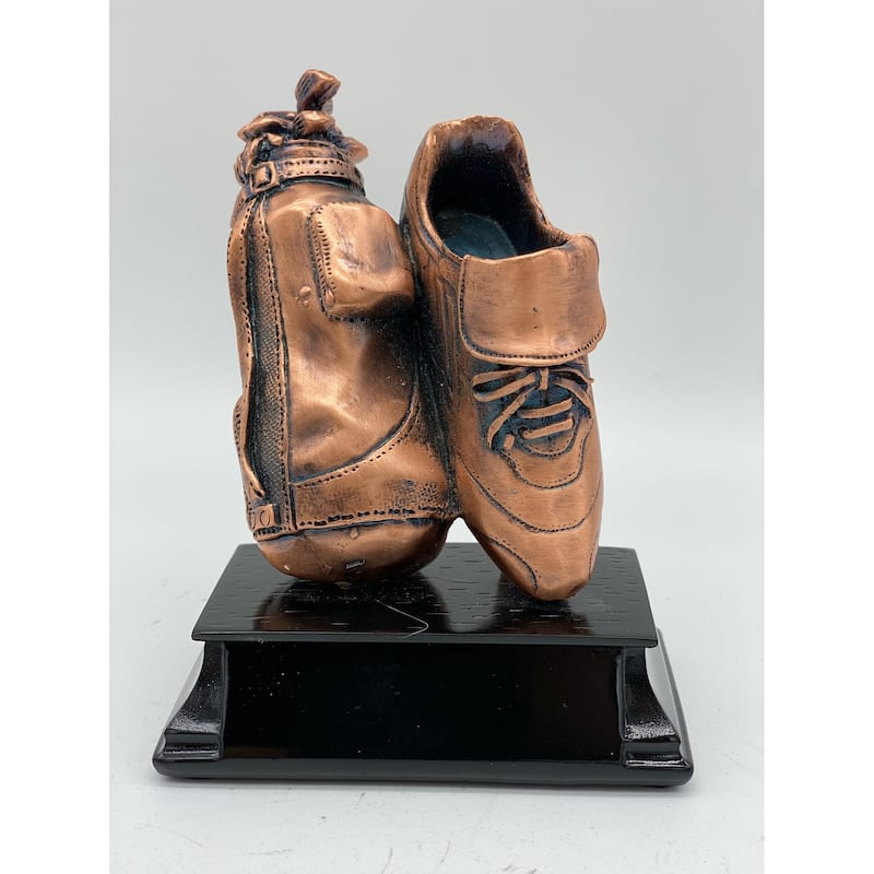 Bronze Golf Bag and Shoe