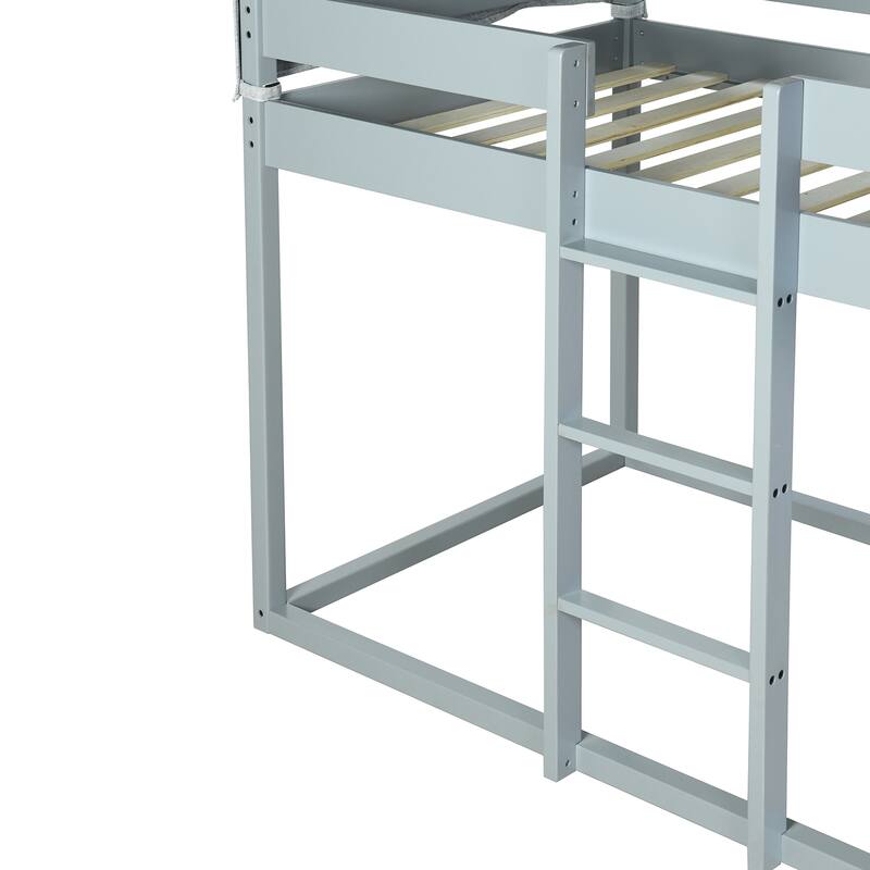 House Bed Twin Over Twin Bunk Bed Wood Platform Bed Frame