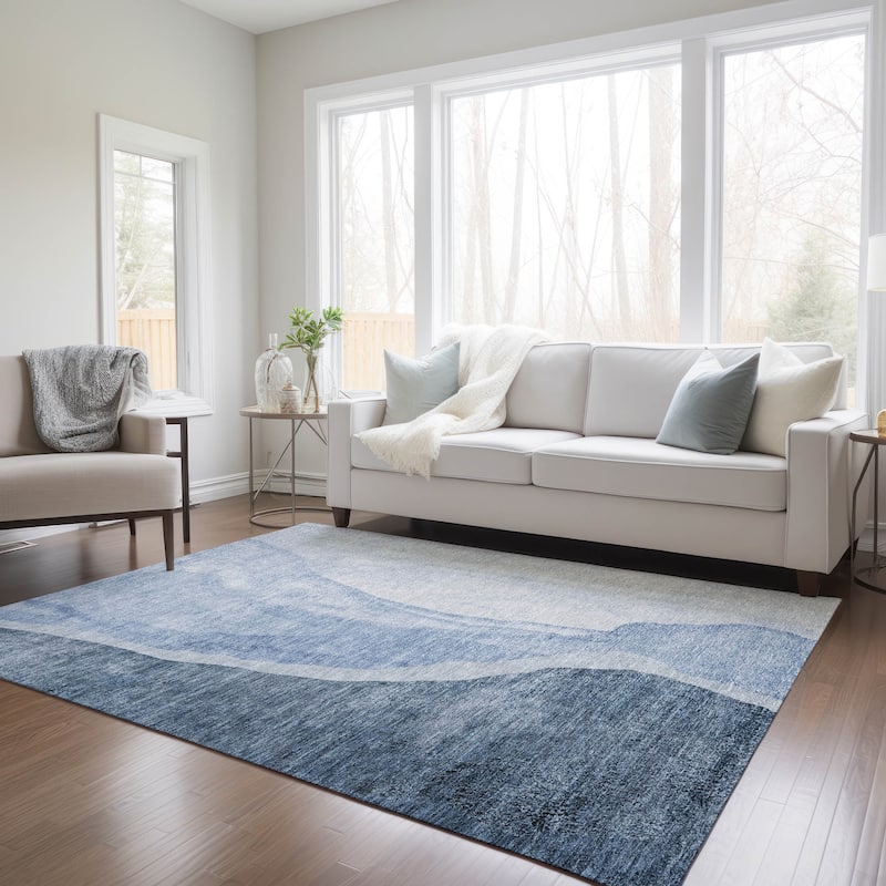 Machine Washable Indoor/ Outdoor Chantille Modern Abstract Rug