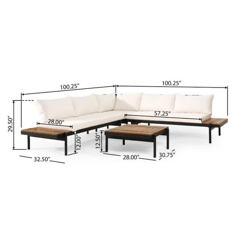 Outdoor 5 Seater Sectional Sofa Set