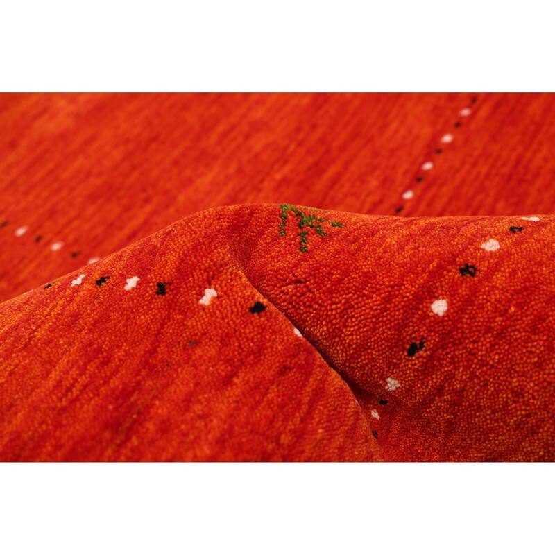 ECARPETGALLERY Hand Loomed Kashkuli Gabbeh Light Red Wool Rug - 5'1 x 7'10