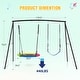 preview thumbnail 13 of 16, EROMMY Heavy-Duty A-Frame Metal Swing Set for Kids - 440lbs Capacity, Includes Saucer Swing & Belt Swing