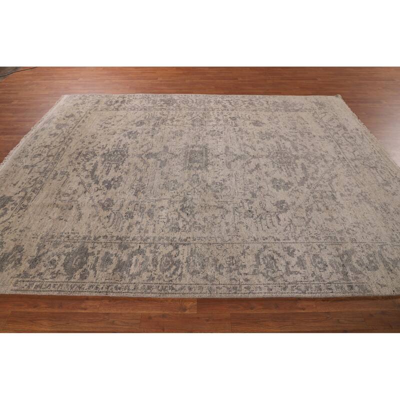 Heriz Serapi Indian Area Rug Handmade Living Room Wool Carpet - 7'9"x 9'9"