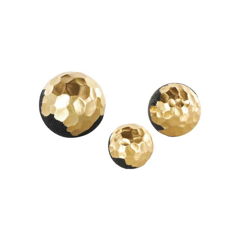 Gold or White Resin Decorative Orbs & Vase Filler with Varying Sizes (Set of 3)