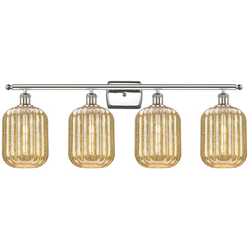 Innovations Lighting Endless Possibilities Ballston - Preston - 4 Light 37" Jar Shade Bath Vanity Light - Mercury/Polished Nickel