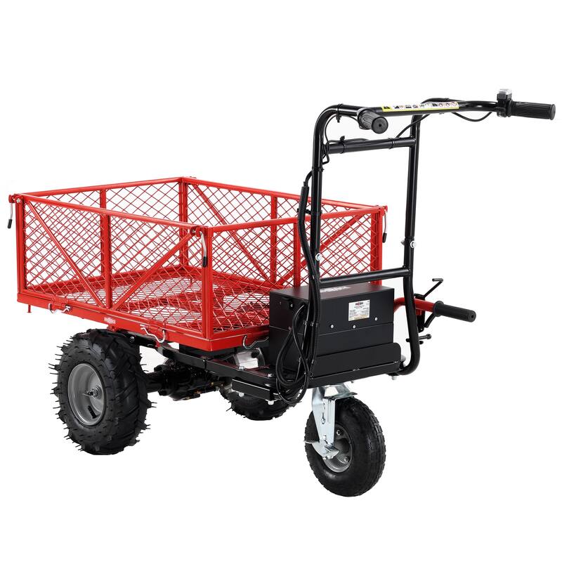500W Electric Utility Cart - 48V 28Ah Battery, 500lb Capacity & 1000lb Towing, Heavy-Duty Hauler