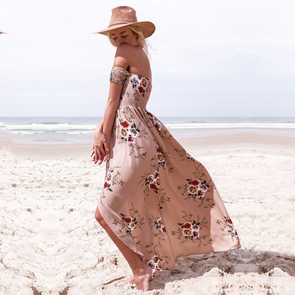 tan beach dress