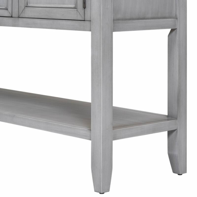 Cambridge Series Ample Storage Vintage Console Table with Four Small Drawers and Bottom Shelf
