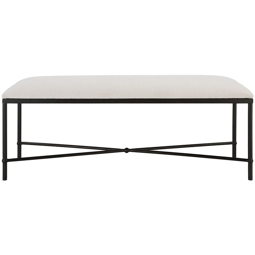 Uttermost 236-AVENHAM-BENCH-LG Avenham 50-1/2" Wide Black Framed Bench