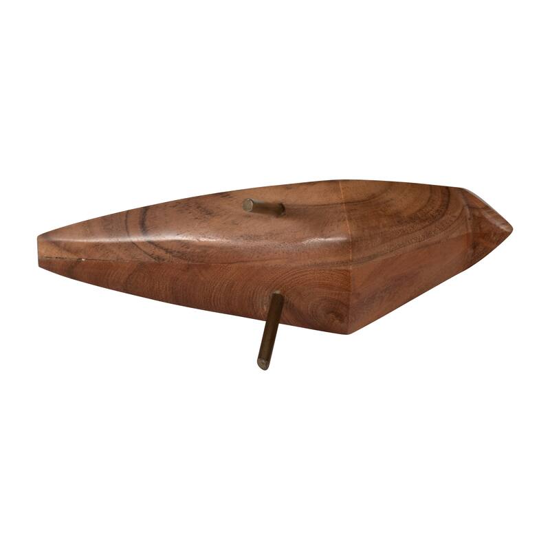 Sagebrook Home Wood, Standing Bird, Brown, Novelty, Solid Color