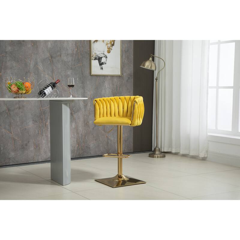 Set of 2 Vintage Bar Stools with Back and Footrest
