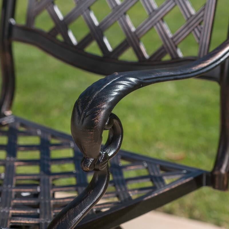 Arlana Outdoor 5-piece Aluminum Bar Set with Umbrella Hole by Christopher Knight Home