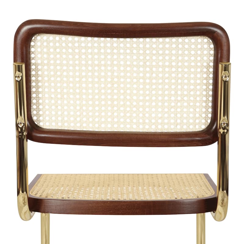 Breuer Chair Company Marcel Breuer Cesca Cane Cantilever Side Chair w/ Brass Steel Frame (Various Wood & Cane Colors)
