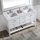 preview thumbnail 17 of 17, BATHLET 60 inch Double Sink White Bathroom Vanity with Open Shelf Cultured Marble Top