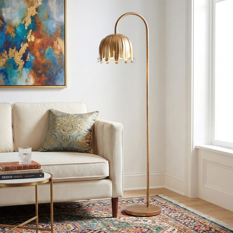 Acroma 60.88" Arched Steel Dimmable Floor Lamp - N/A