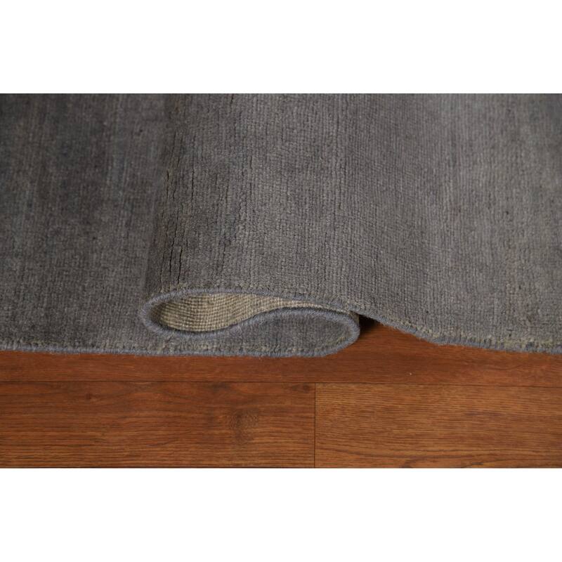 Gray Gabbeh Modern Rug Handmade Wool Carpet - 3'5" x 4'11"