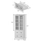 preview thumbnail 8 of 98, 78.7"H Combo Glass Doors Display Cabinet Wooden Bookshelf Organizer