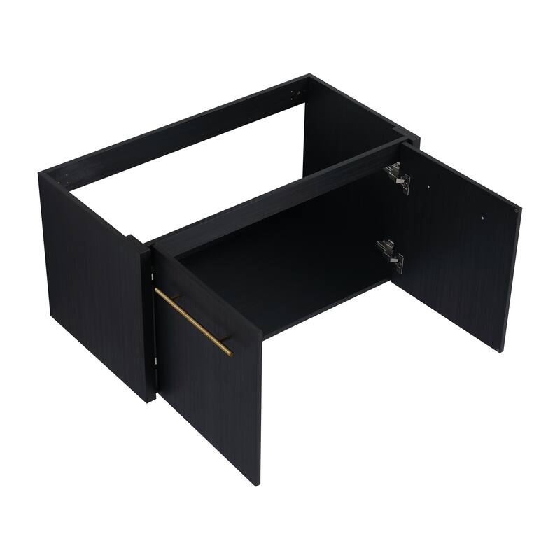 Modern Floating 24-Inch Bathroom Vanity Cabinet, Black Chestnut with Ample Storage, No Top Sink Included