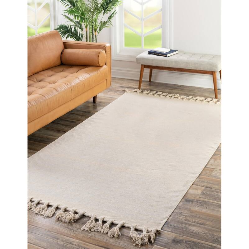 Contemporary Dario Collection Area Rug - Beige-White - 9'x12'