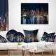 preview thumbnail 14 of 13, New York Midtown Night Panorama" Cityscape Wall Art on Canvas - Blue