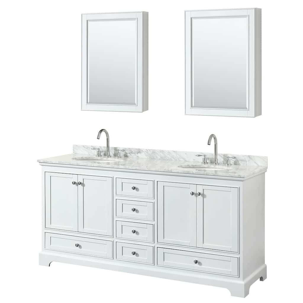 Wyndham Collection Deborah 72" Free Standing Double Vanity Set with