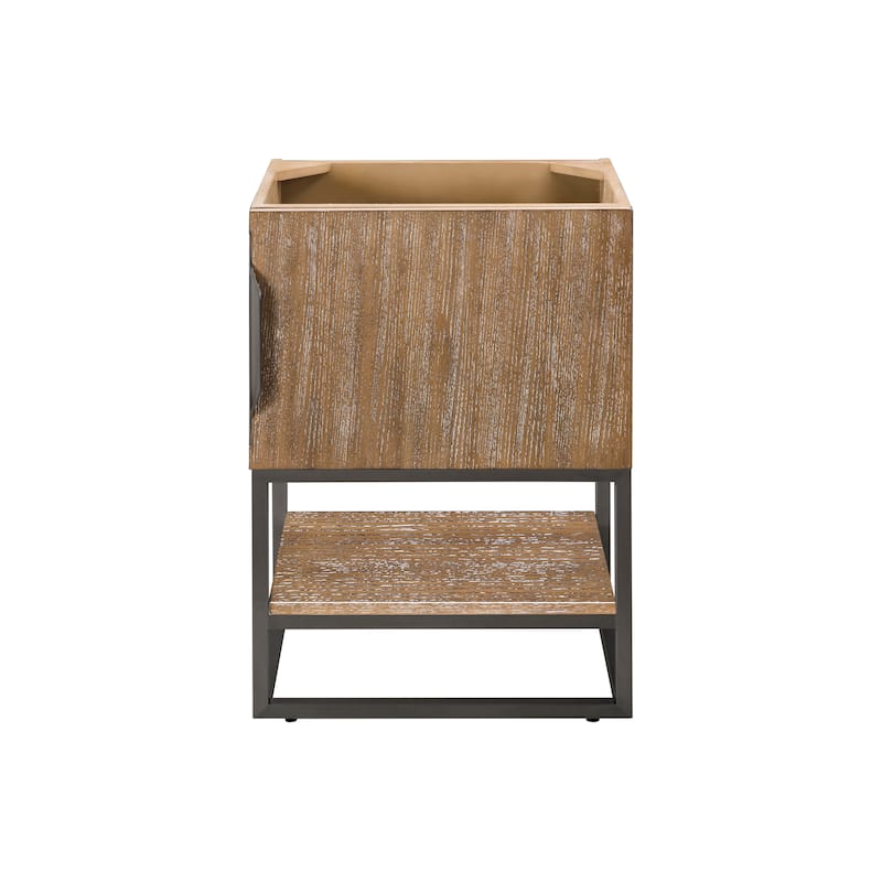 James Martin Vanities Columbia 24" Single Vanity, Latte Oak with White Glossy Composite Stone Top
