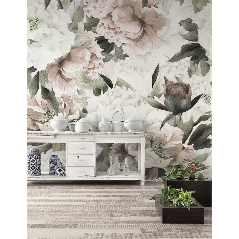 GK Wall Design Dutch Floral Peony Blossom Classical Removable Wallpaper