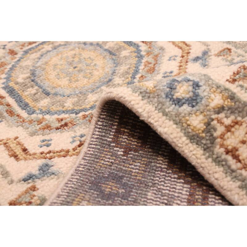 ECARPETGALLERY Hand-knotted Mamluk Cream Wool Rug - 2'7 x 7'11