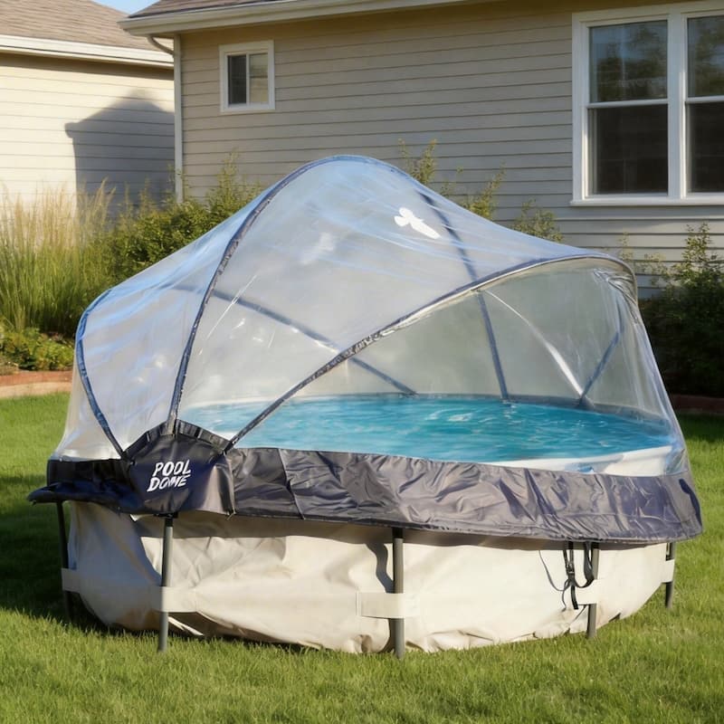 Round All Weather Pool Dome Enclosure for Outdoor Above-Ground Frame Pools (Compatible with Clean & Warm Water Pools)