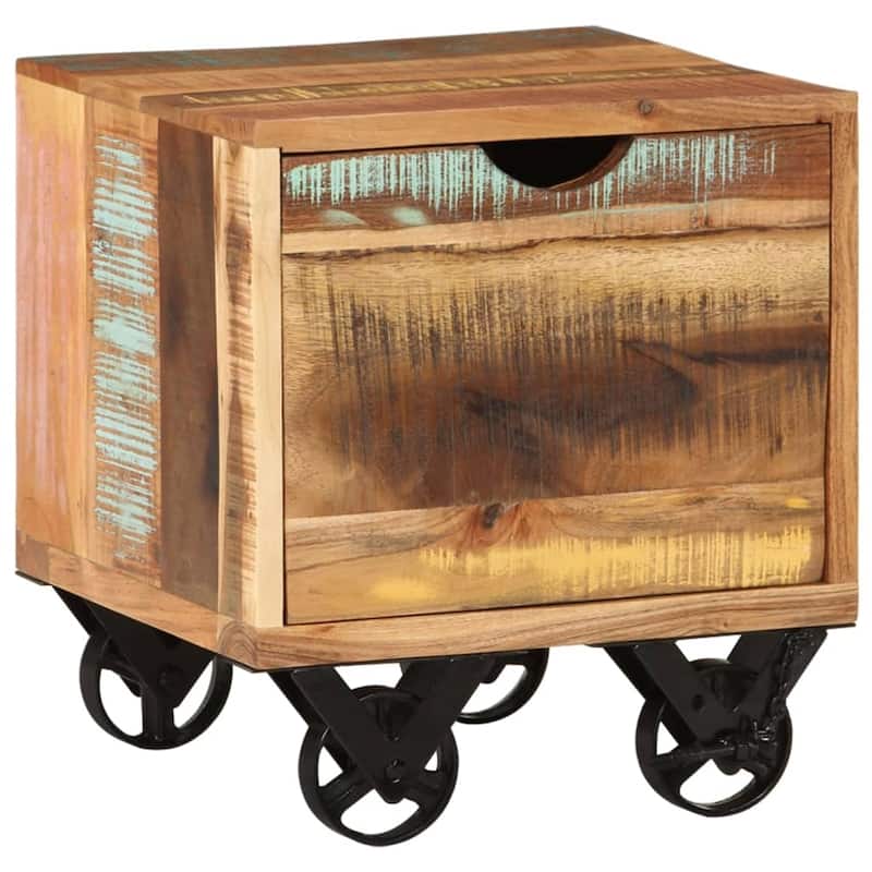 vidaXL Side Table End Table Living Room Coffee Table Solid Wood Reclaimed - 15.7" x 15.7" x 17.7"