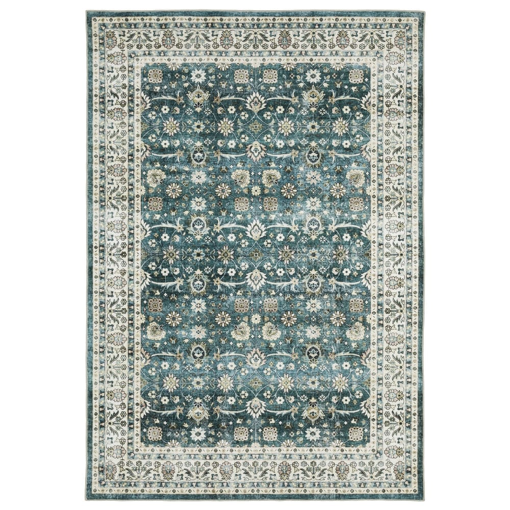 Style Haven Sunderland Bordered Traditional Machine Washable Area Rug Mat