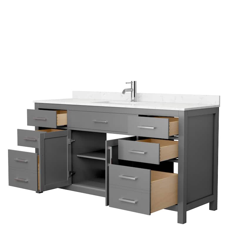 Beckett 66 Inch Single Vanity, Cultured Marble Top