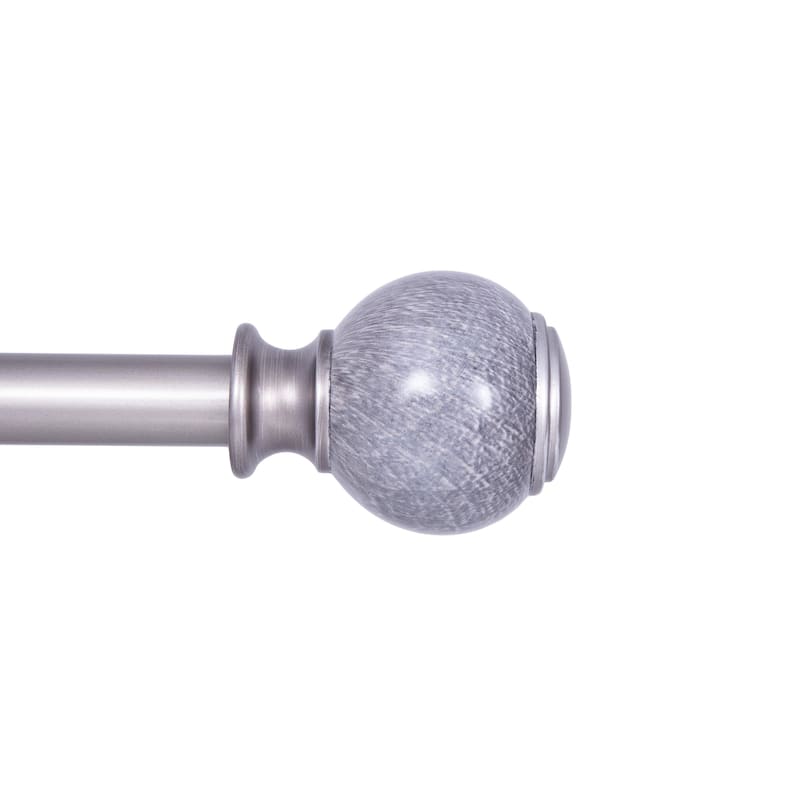 Kenney® Noah 1" Premium Decorative Window Curtain Rod,36-66", Pewter