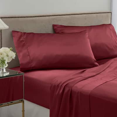 Martex Elegance Satin Merlot Sheet Set