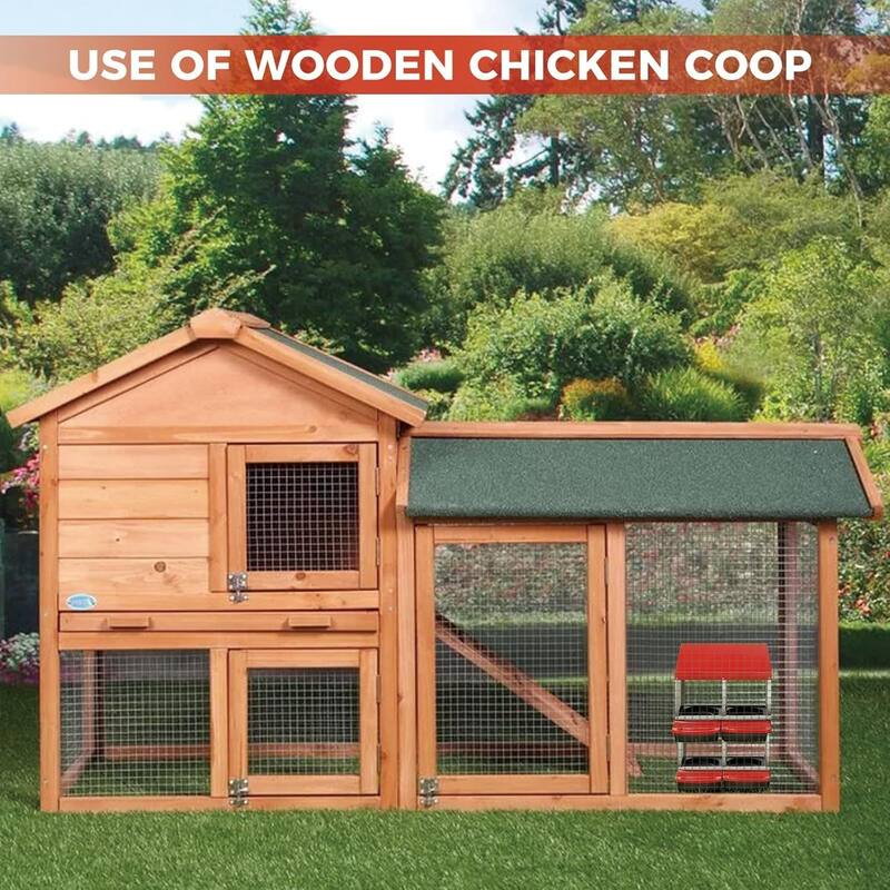 Roll-Away Nesting Boxes for Chickens Coop with Perch