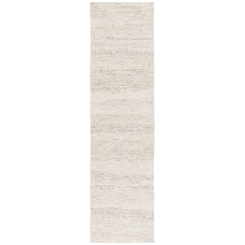 SAFAVIEH Handmade Ebony Barteldina Modern & Contemporary Wool Rug - 2'3" x 9' Runner - Light Grey/Beige