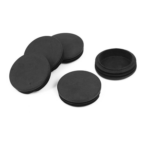 63mm Outer Dia Round Tubing Tube Insert Blanking End Caps Black 5Pcs ...
