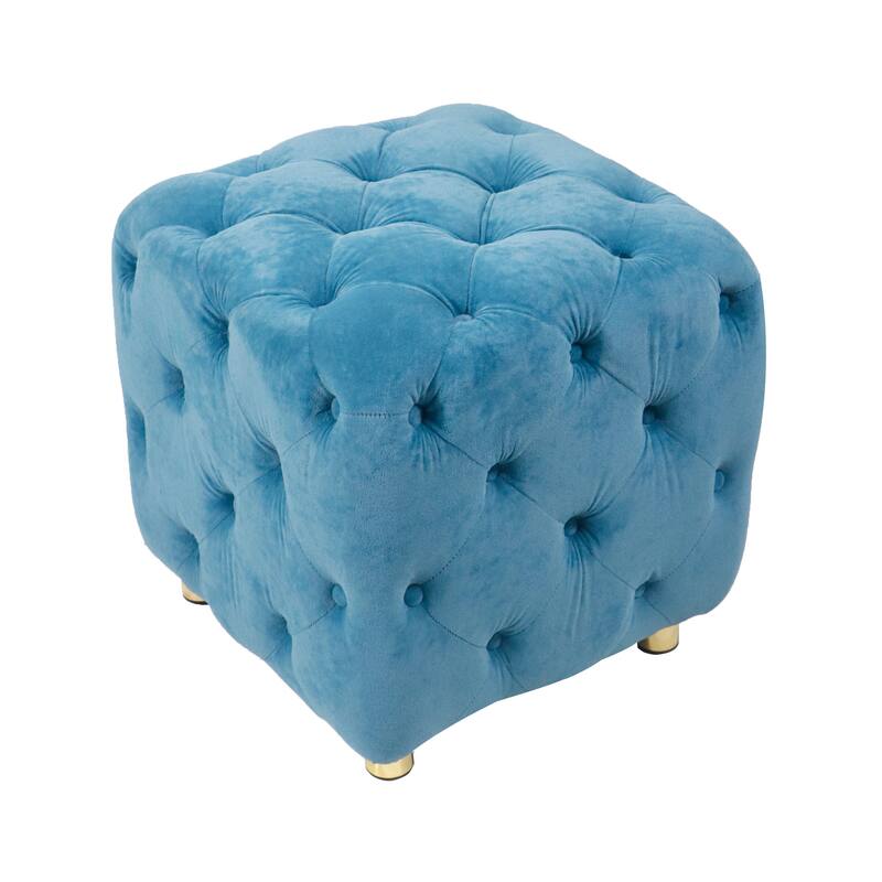 Modern Velvet Upholstered Ottoman, Exquisite Small End Table, Soft Foot Stool,Dressing Makeup Chair, Comfortable Seat