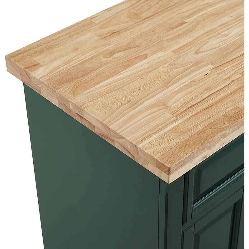 Kitchen Island Cart with Storage & Wheels - Rolling Kitchen Workstation for Food Prep & Serving