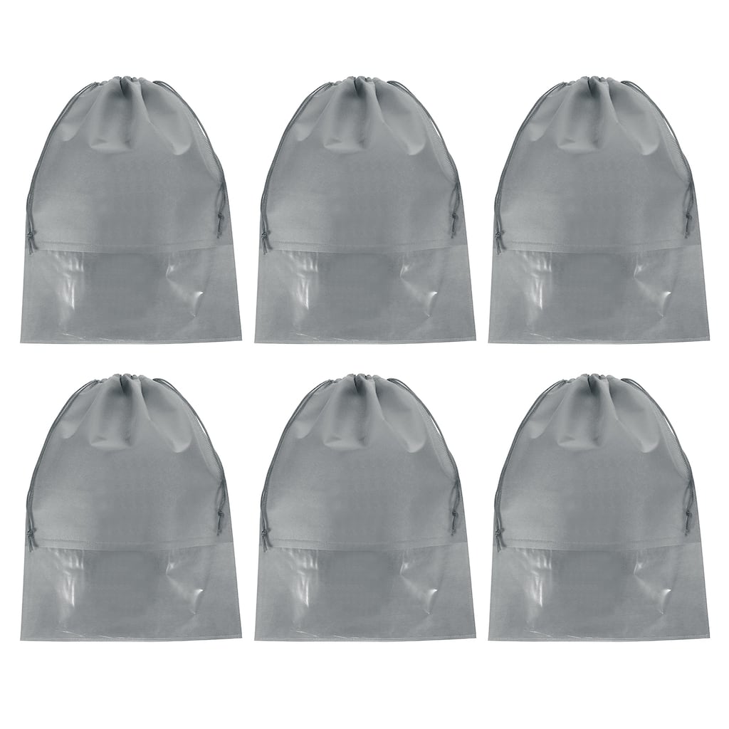 6Pcs Drawstring Shoe Bag 14x11" Travel Shoe Bags Shoe Organizer Pouch