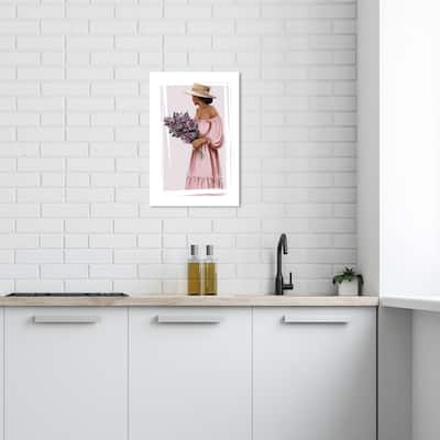 Wynwood Studio Fashion and Glam Purple Bouquet Simple Pink and Modern & Contemporary Wall Art Canvas Print